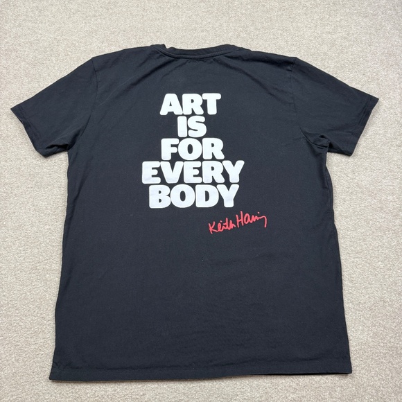 Keith Haring Pop Shop Shirt Mens 2XL XXL Black Short Sleeve Art Tee - Picture 2 of 8